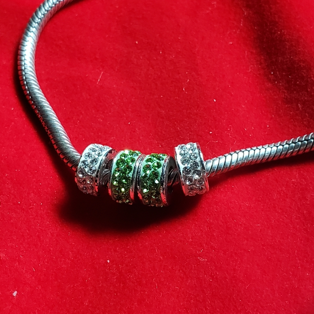 4 pcs 925 IBB THAI cz charm beads